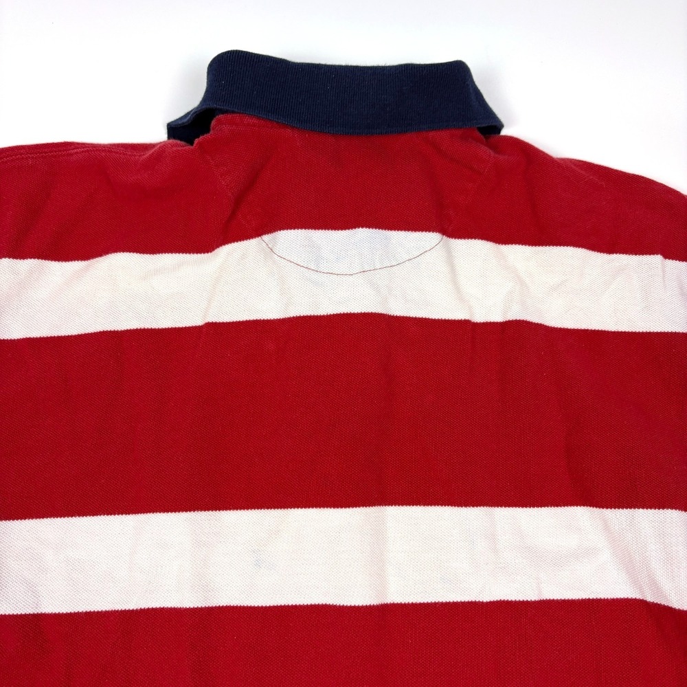 VTG 90s Eddie Bauer S/S Rugby Polo Shirt Mens Sz L Red White Blue Oversized Prep - Picture 13 of 16